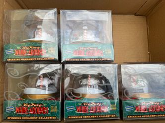 Bulk lot 5 vintage block buster exclusive 1999 whirl around snow glob ornament