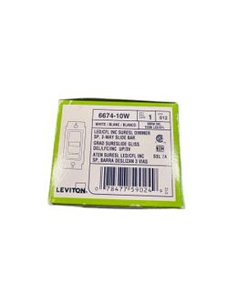 Leviton 6674-10W SureSlide Dimmer Switch For Incandescent, CFL and LED White