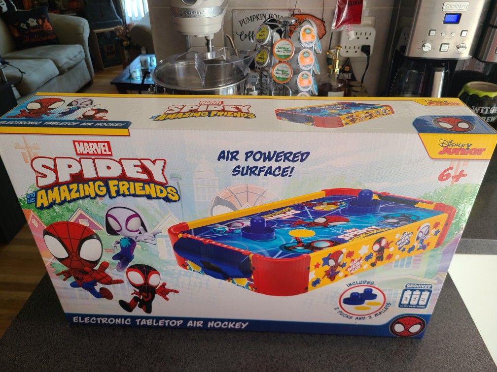 Spidey & Amazing Friends Electronic Table Top Air Hockey