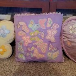 Girls Butterfly Heart Decor Pillows