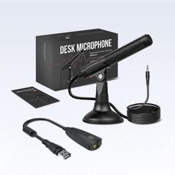 Computer Microphone, Desktop Mic for MacBook, Desktop, Laptop, PC, Support Monitor & Install Call, PC Gaming Mic for Recording, Chatting, Zoom Meeting