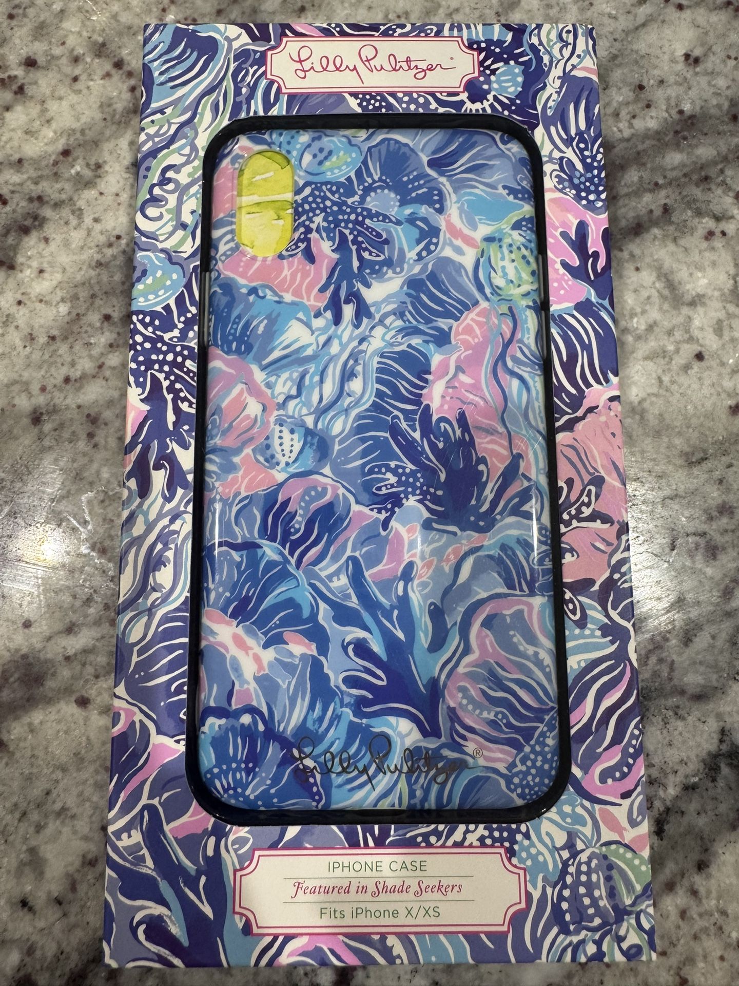 Lilly Pulitzer Saltwater Blue SHADE SEEKERS IPHONE CASE Fits X/XS Hard Shell NWT. Brand new. Jellyfish design