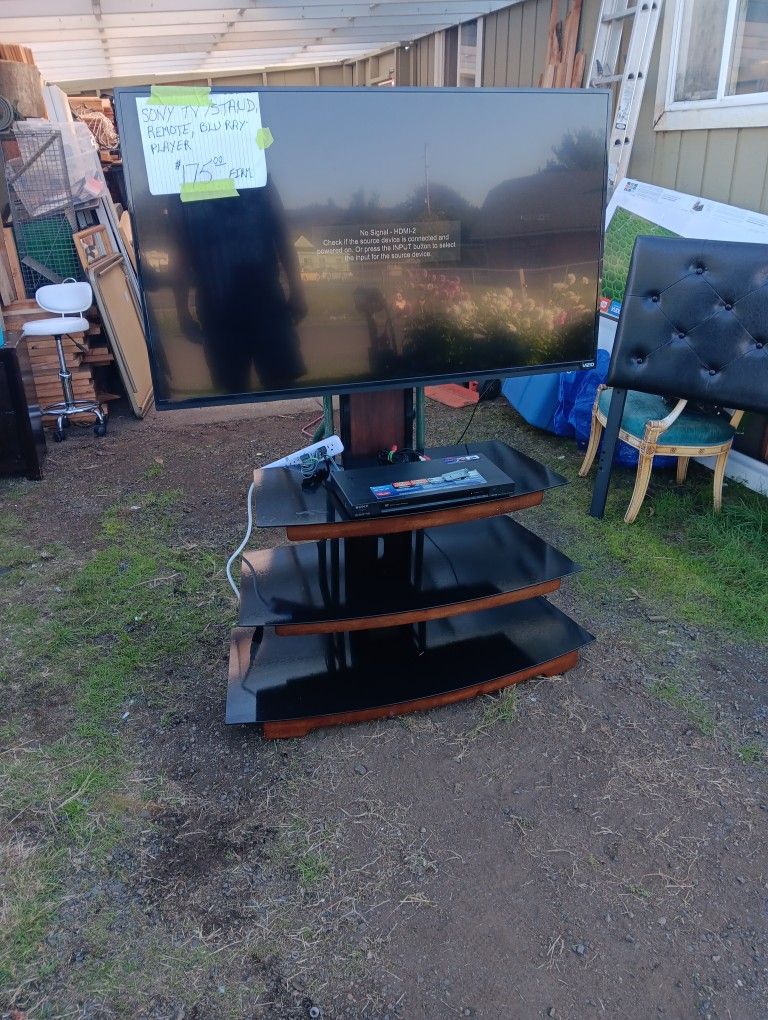 Vision 50in TV &stand +blu Ray Player