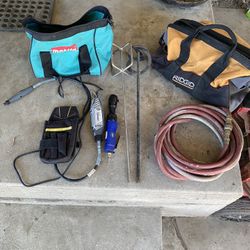 tool bags/ drill mixers/ air compressor hose/ air ratchet/ dermal 3000 