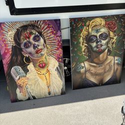 Pair Of Giant Canvas Art Pictures 