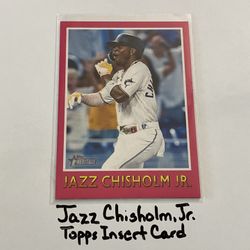 Jazz Chisholm,Jr. Miami Marlins Outfielder Topps Short Print Insert Card. 