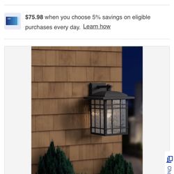 Quoizel  Canyon 1-Light 12.75-in Matte Black Outdoor Wall Light