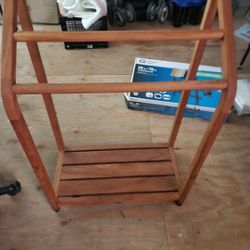 Wood Towel Rack For Your Shower Or Spa