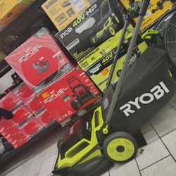 Ryobi 40v Push Lawnmower With 6.0ah Battery And Charger