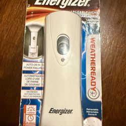 NEW Energizer Weatheready Rechargeable LED Emergency Flashlight Plug-in