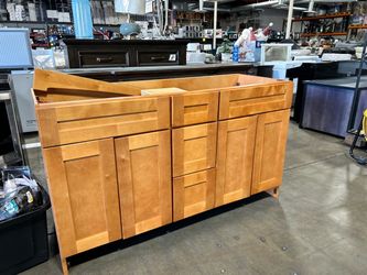 60” vanity real wood double sink vanity