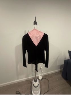 Large Express Black Velor Bodysuit