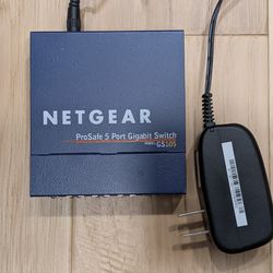 NETGEAR ProSafe 5 Port Gigabit Switch GS105v4 w power supply