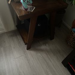 Two Side Tables Brown 