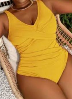 Size 14 / XL JANTZEN Vibrant Yellow Swimsuit