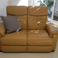 Living Spaces Genuine Leather Loveseat