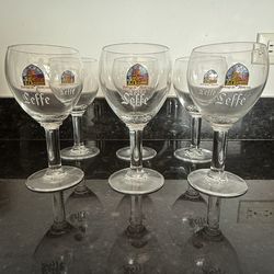 Six Leffe beer glasses -  25 cl
