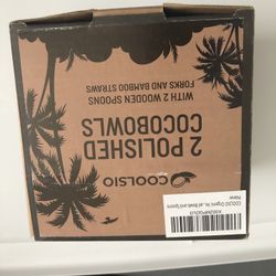 Coconut Bowls x2 with Utensils 