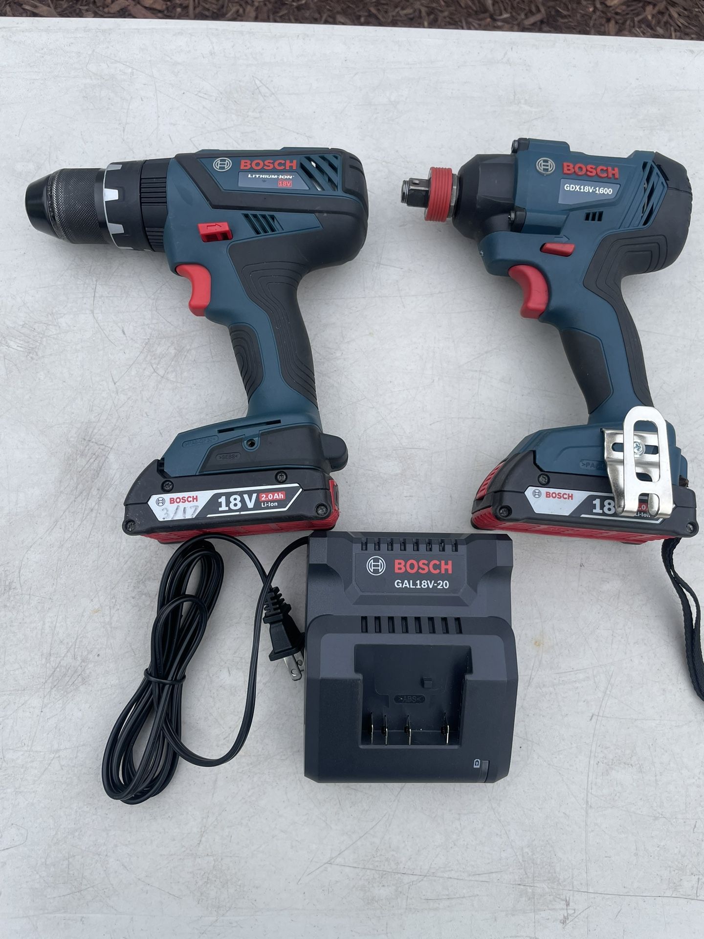 Bosch 18V Hammer/ Impact Driver & Impact Wrench, Combo Batteries & Charger