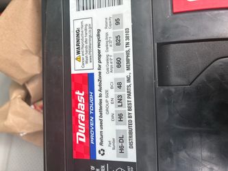 Brand New car battery. …Duralast H6-DL