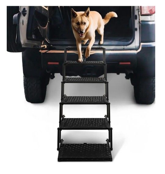Stairs for Car, Truck, SUV, RV, Deck Foldable Stairs with Non Slip Surface, Portable Heavy Duty Steps for Cars, Bed, SUV, Truck, Support Up to 250 Lbs