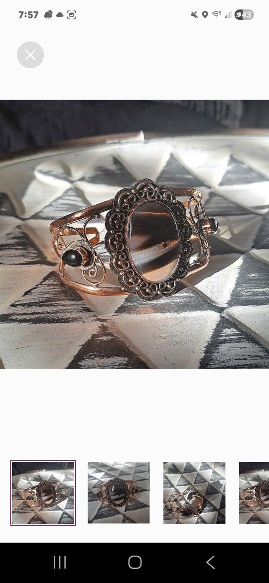 Beautiful Copper Black Botswana Cuff