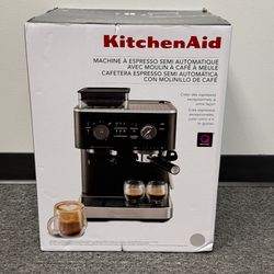 New KitchenAid KES6551BK Semi-Automatic Espresso Machine with Burr Grinder Black