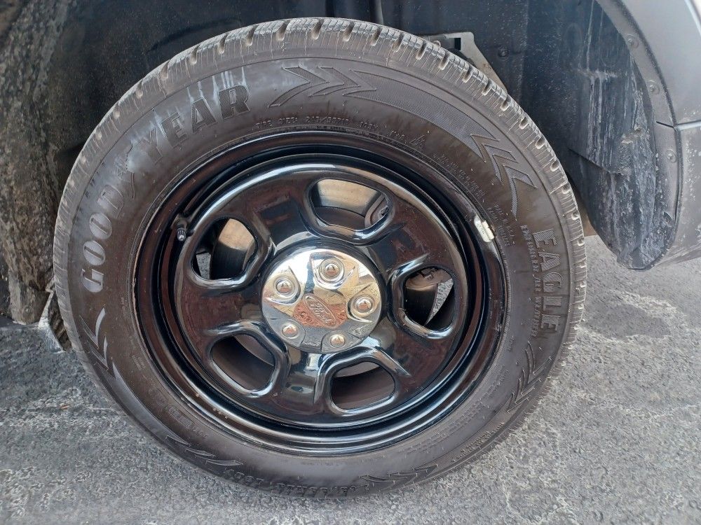 (4) 18-inch Ford Steel Rims  With New Goodyear Eagle Tires 