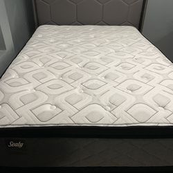Grey Bedroom Set(Full Size Bed, Dresser With Mirror, Nightstand)