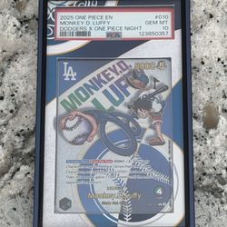 🔥 PSA 10 GEM MINT – Extended Art Monkey D. Luffy | 2025 One Piece x Dodgers Promo #010 🔥
