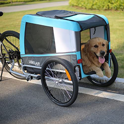 Veelar Sports Pet Bike Trailer & Stroller for Small,Medium pets/ Dogs Up to 77 lbs