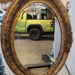 Oval Mirror With Picture Frame