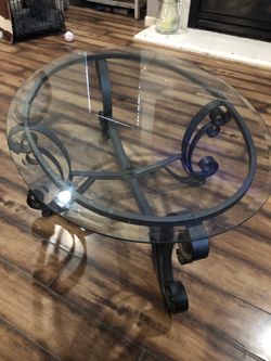 Iron / glass coffee table