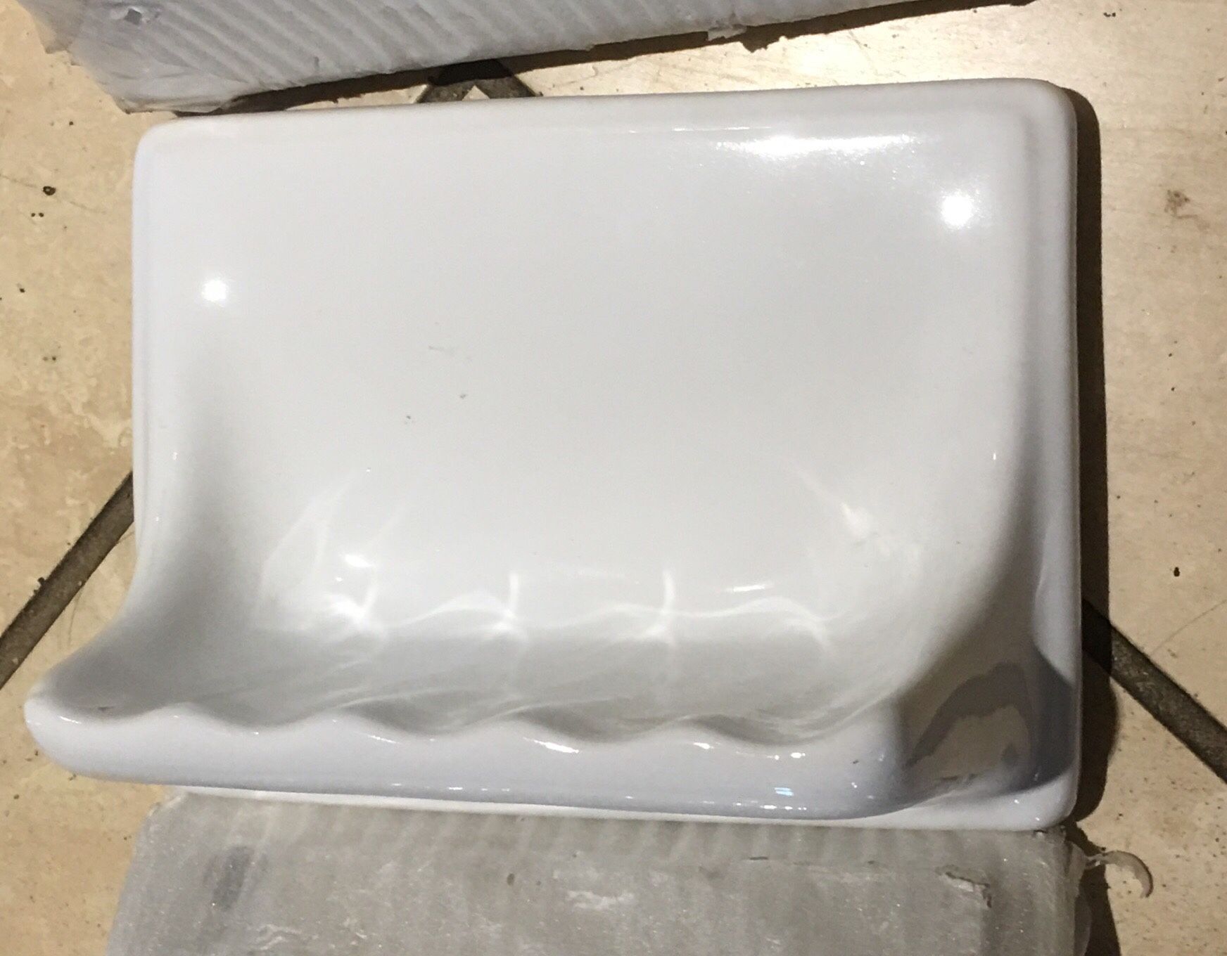 White Porcelain Shower Soap Dish