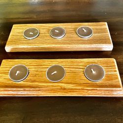 Oak Candle Holders