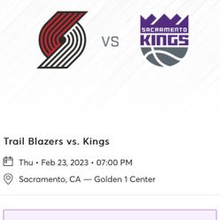 Sacramento Kings Vs Portland Tickets 2/23