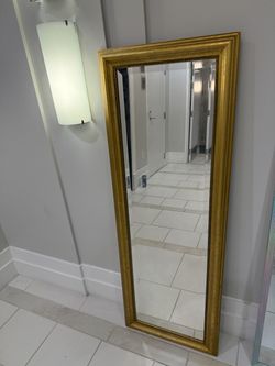 Full Length Leaning Floor Mirror Ornate Gold Frame