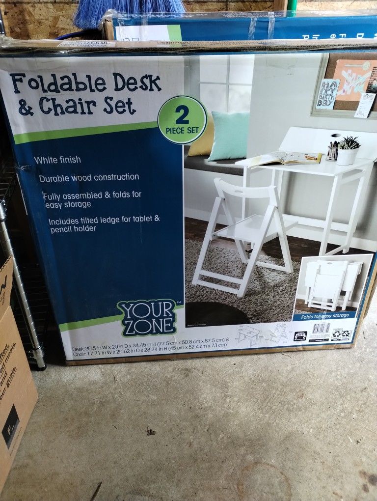 Your Zone Kids Desk and Chair, White