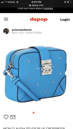 MCM studded blue crossbody bag