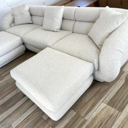 Castlery Solari Performance Fabric Extended Sofa and Ottomans