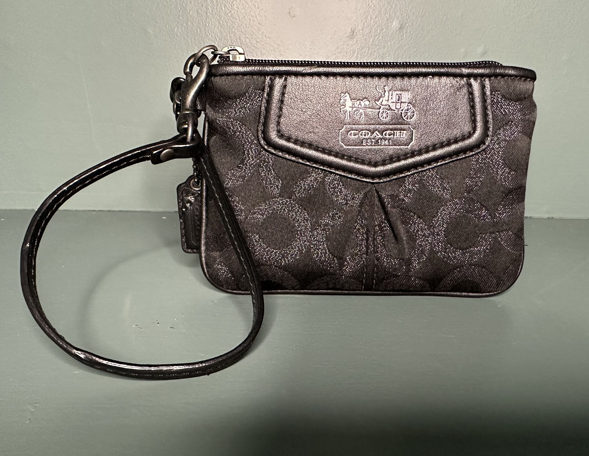 Authentic Coach Signature Black Wristlet