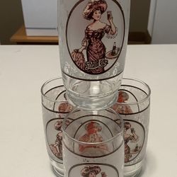 VINTAGE 1970’S PEPSI COLA FROSTED GLASS SET