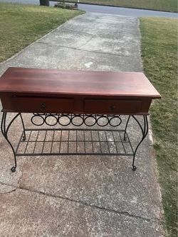 Console table with bottle rack &2 drawers