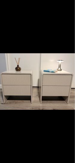 Pair of Modern Curved Nightstands