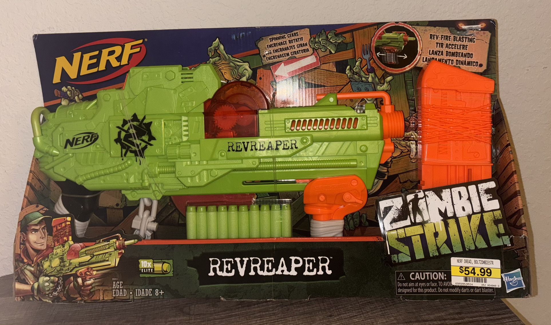 Brand New Nerf Zombie Strike RevReaper Blaster – $30