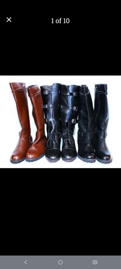 Riding Equestrian Buckle Mens Military Knee High Boots
