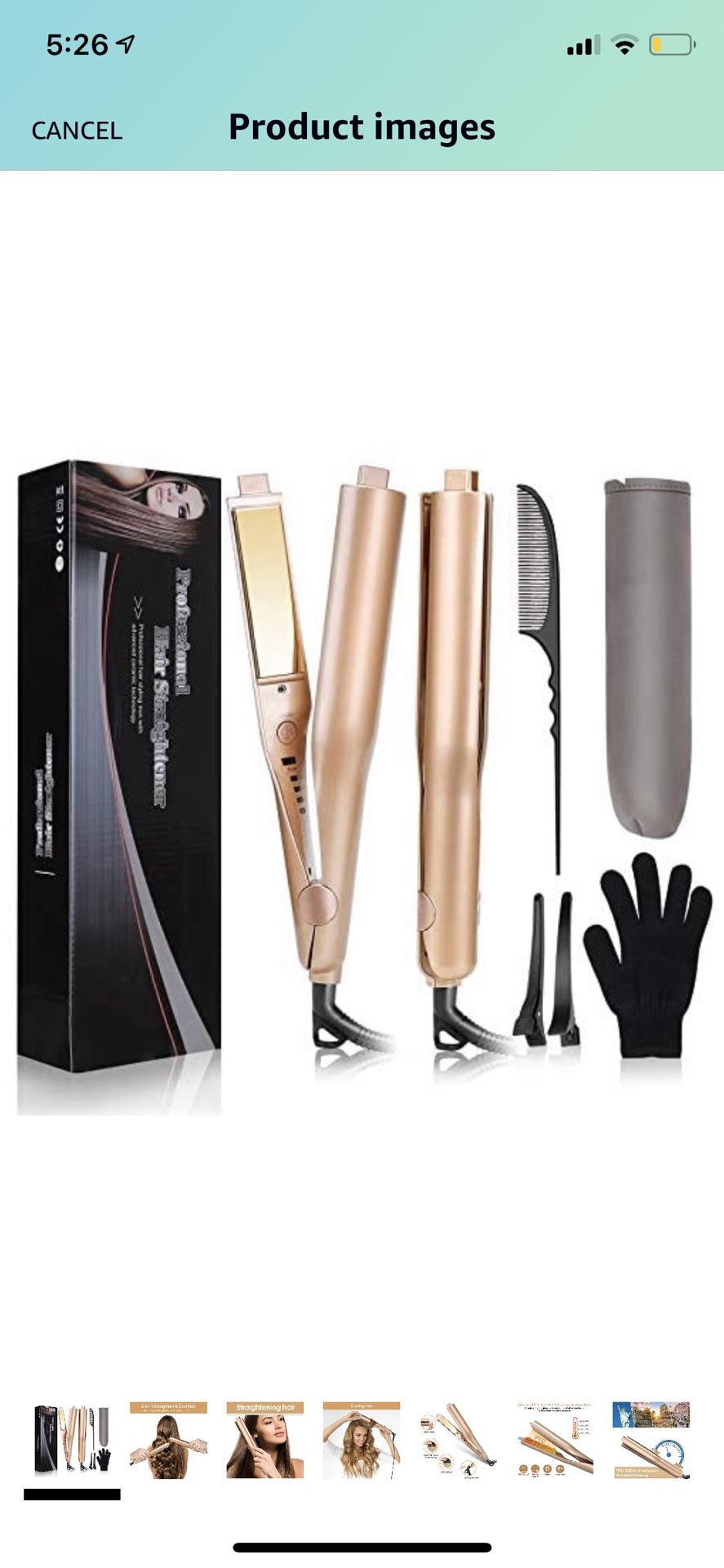 Flat Iron Hair Straightener and Curler 2 in 1 Professional Hair Curling Irons with 1 Inch Titanium Plate styling tools & appliances, Adjustable Temp a
