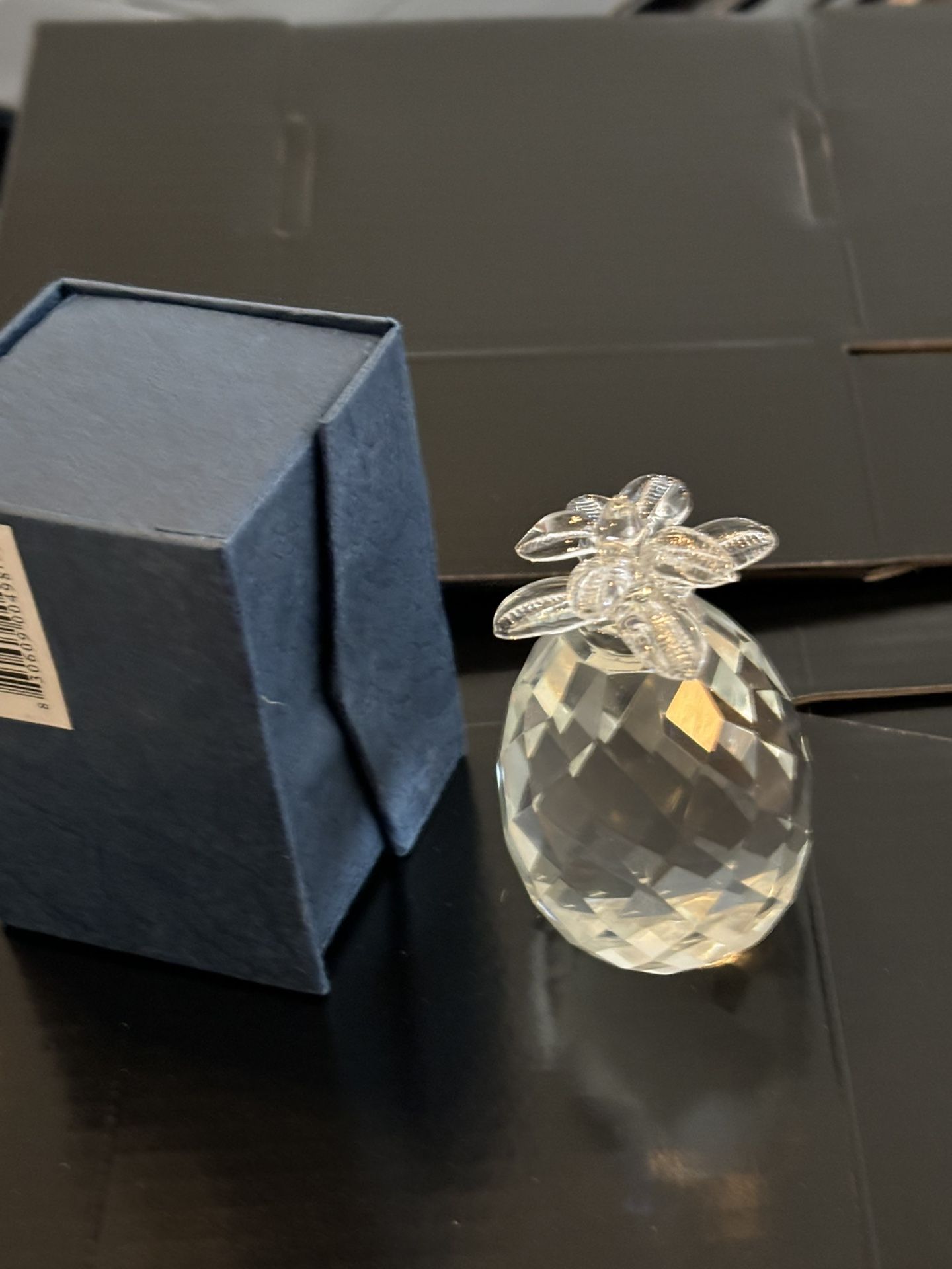 Saks fifth ave crystal pineapple paperweight  Over 2&12 Inches Tall Two Available 