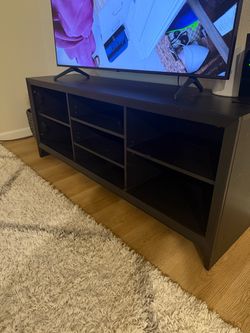 Black wooden tv stand