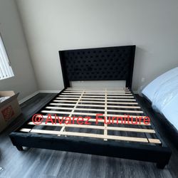 Velvet Cal King Bed Frame